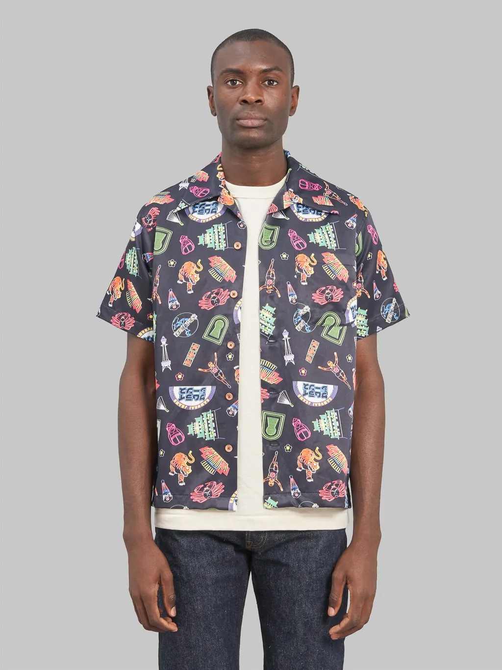 Samurai Jeans SSA25TH-OSK 25th Anniversary Osaka Neon Hawaiian Shirt