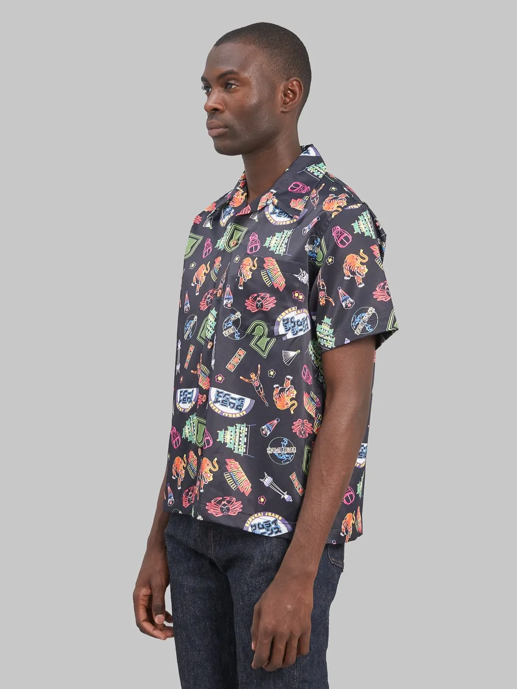Samurai Jeans SSA25TH-OSK 25th Anniversary Osaka Neon Hawaiian Shirt