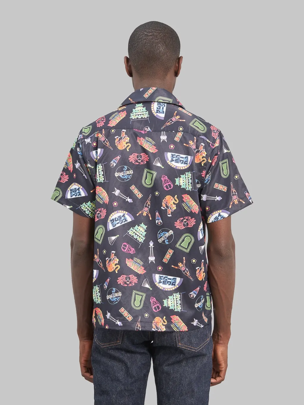 Samurai Jeans SSA25TH-OSK 25th Anniversary Osaka Neon Hawaiian Shirt