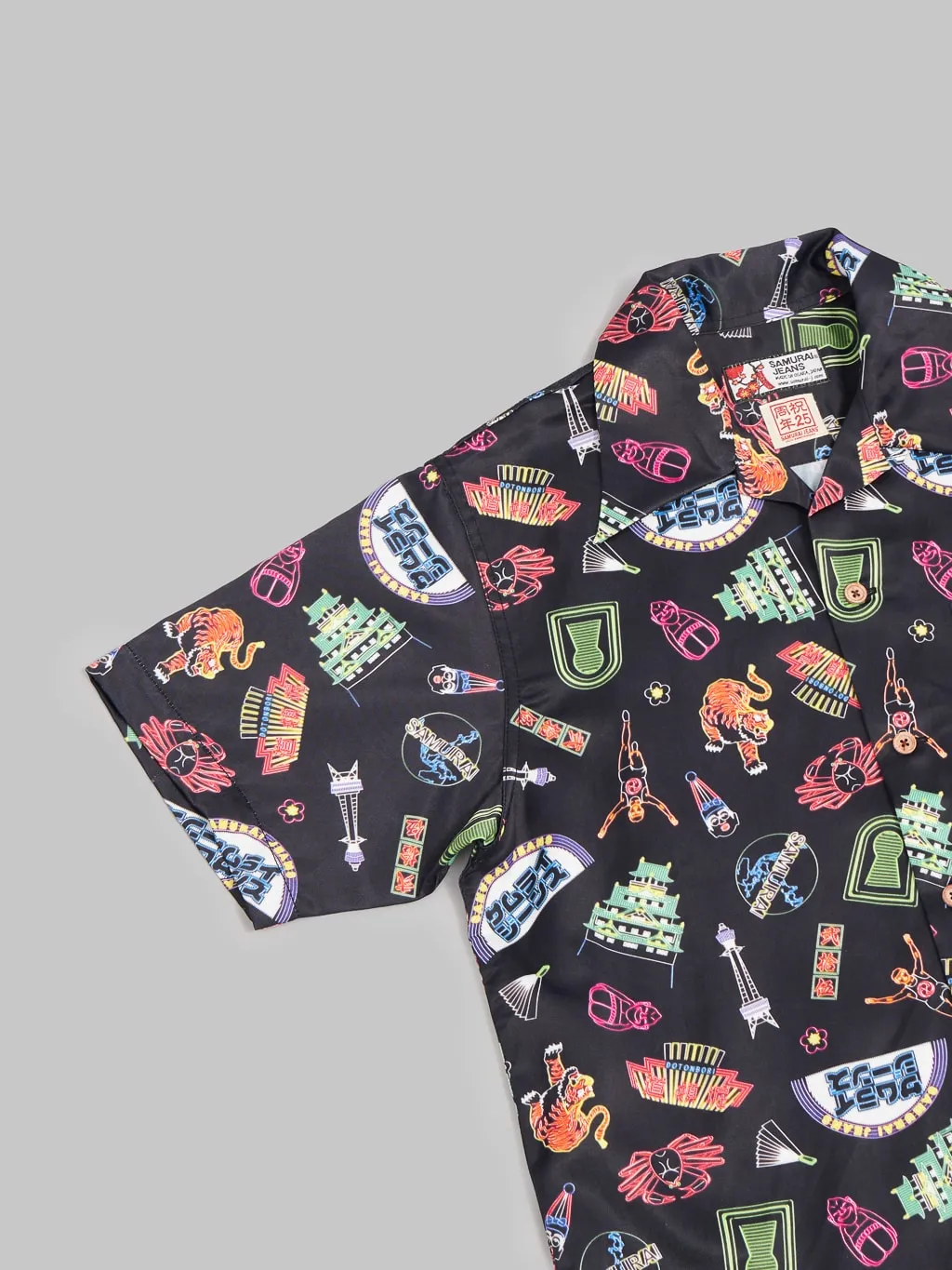 Samurai Jeans SSA25TH-OSK 25th Anniversary Osaka Neon Hawaiian Shirt