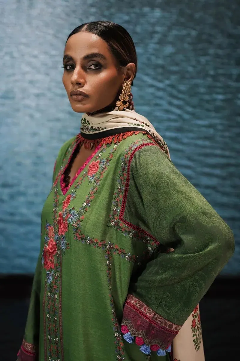 Sana Safinaz Mahay AW22 SAN215 Floral Gold Embroidered Suit - Elegant Pakistani Designer Outfit
