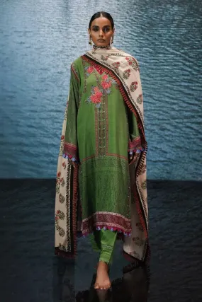Sana Safinaz Mahay AW22 SAN215 Floral Gold Embroidered Suit - Elegant Pakistani Designer Outfit