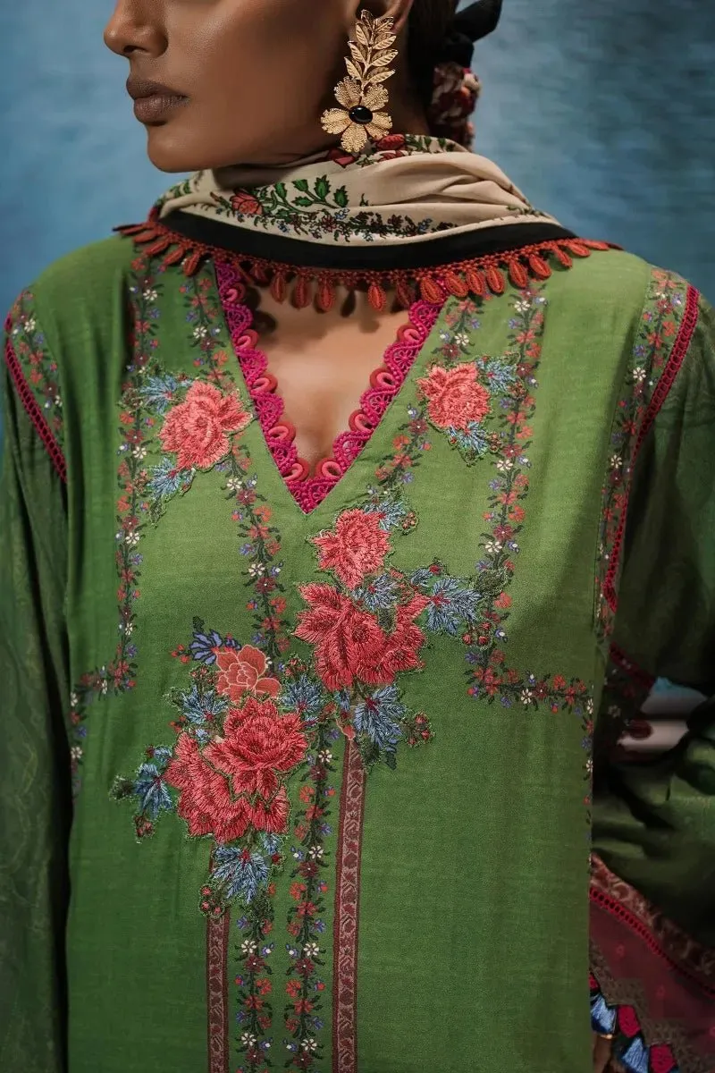 Sana Safinaz Mahay AW22 SAN215 Floral Gold Embroidered Suit - Elegant Pakistani Designer Outfit
