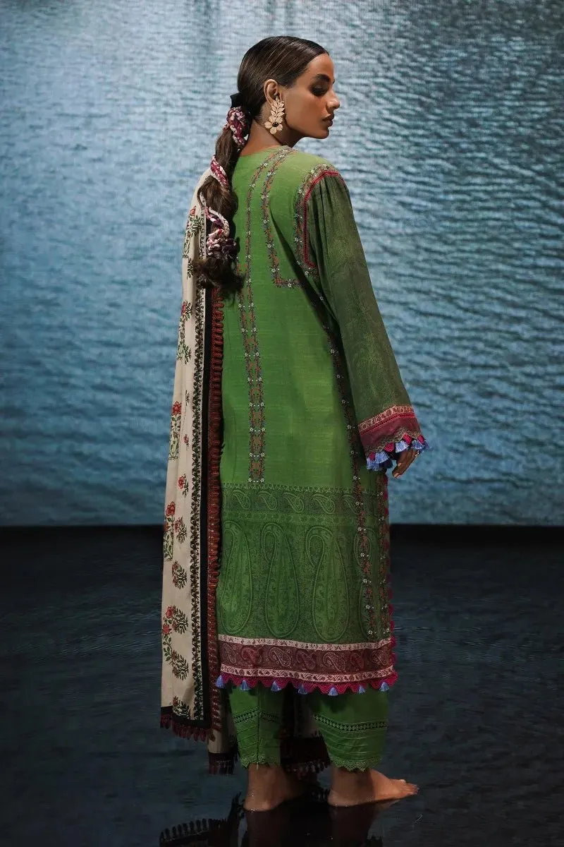 Sana Safinaz Mahay AW22 SAN215 Floral Gold Embroidered Suit - Elegant Pakistani Designer Outfit