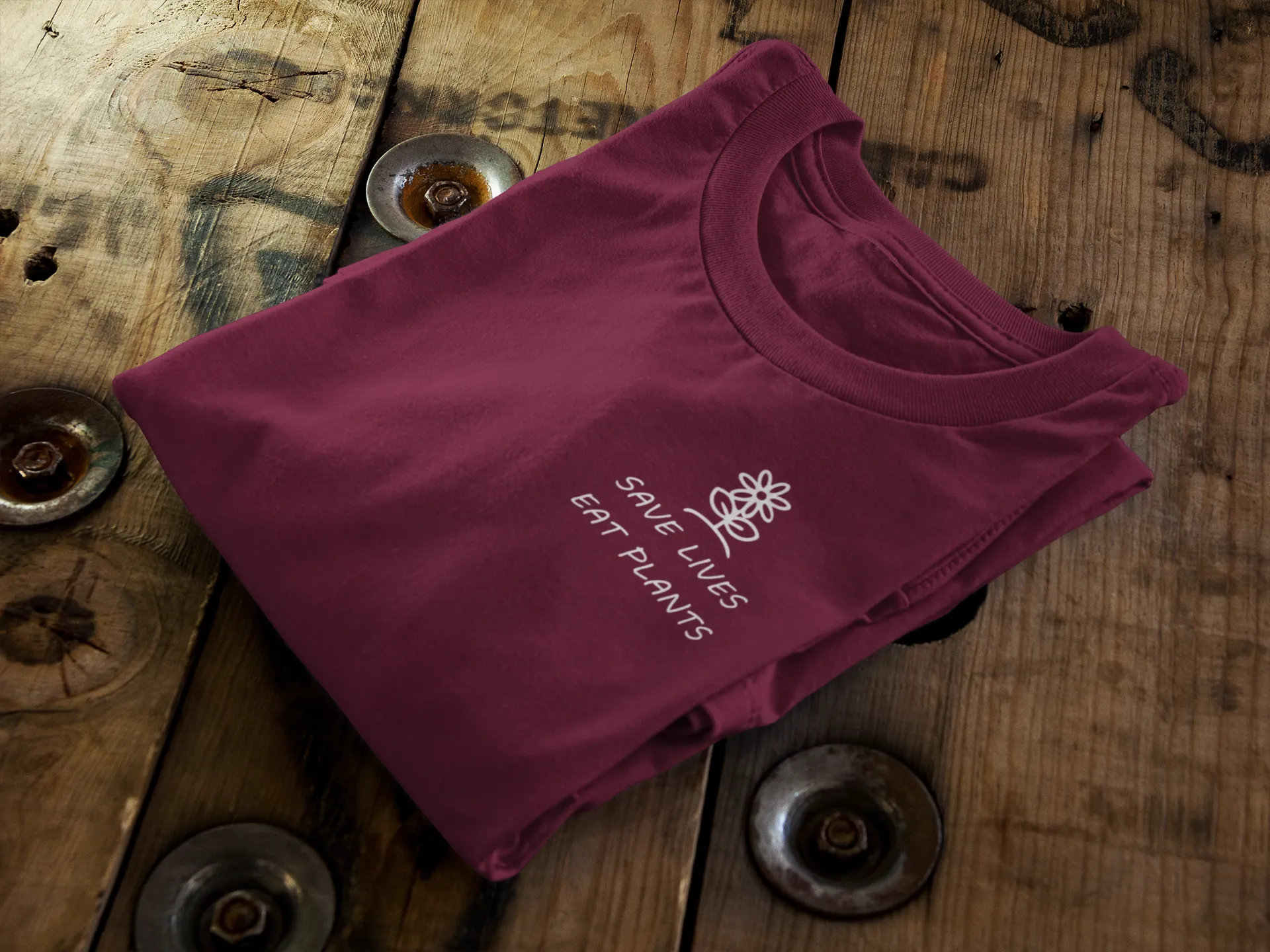 Save Lives Eat Plants || Pocket Print || Organic Cotton || Unisex T-Shirt