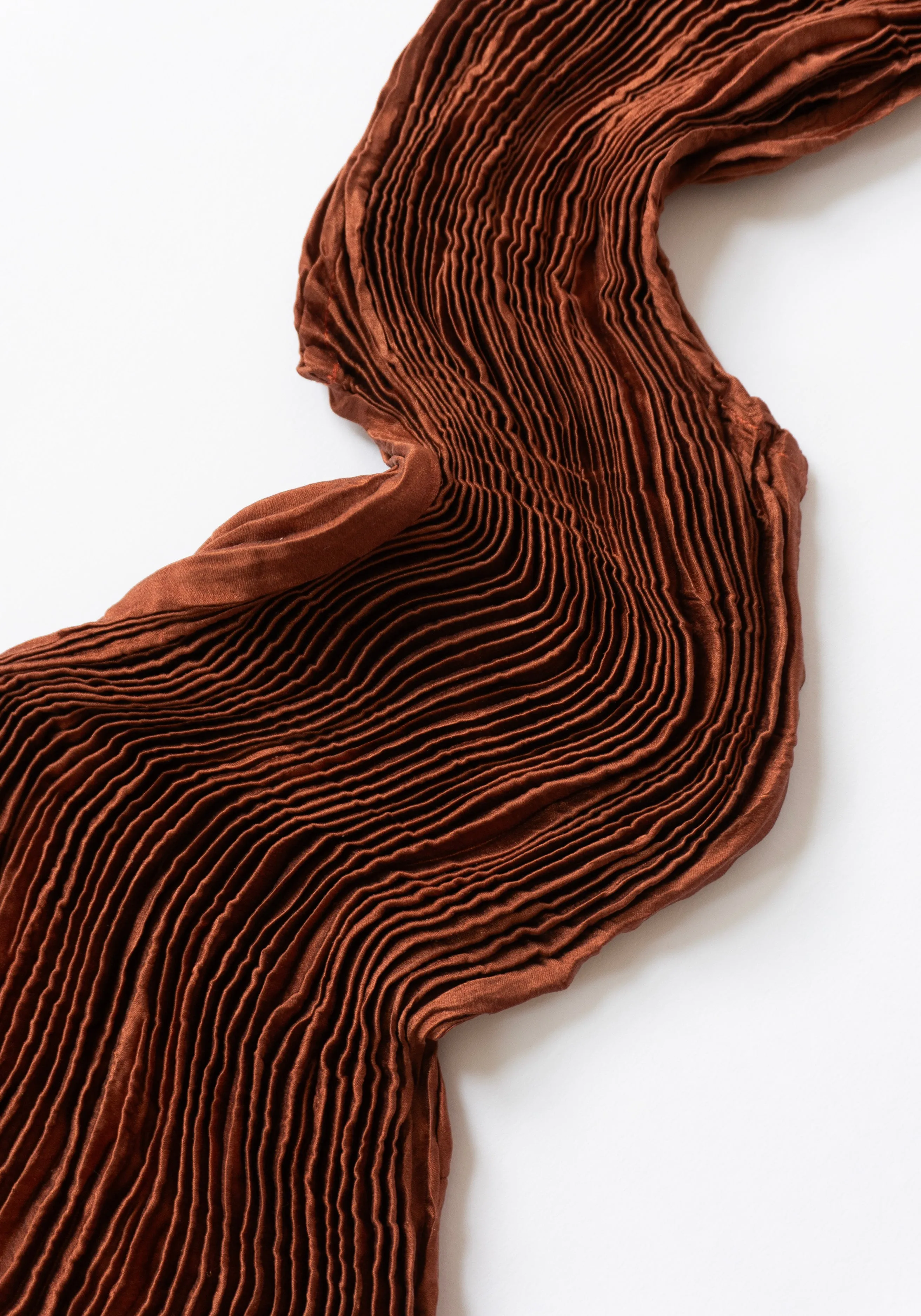 Luxurious Silk Plissé Tank Top in Rich Mahogany Brown