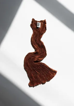 Luxurious Silk Plissé Tank Top in Rich Mahogany Brown