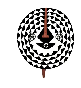 Small Hand Carved African Wooden Sun Mask from Ghana, Fair Trade