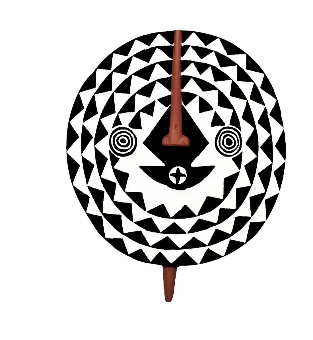 Small Hand Carved African Wooden Sun Mask from Ghana, Fair Trade