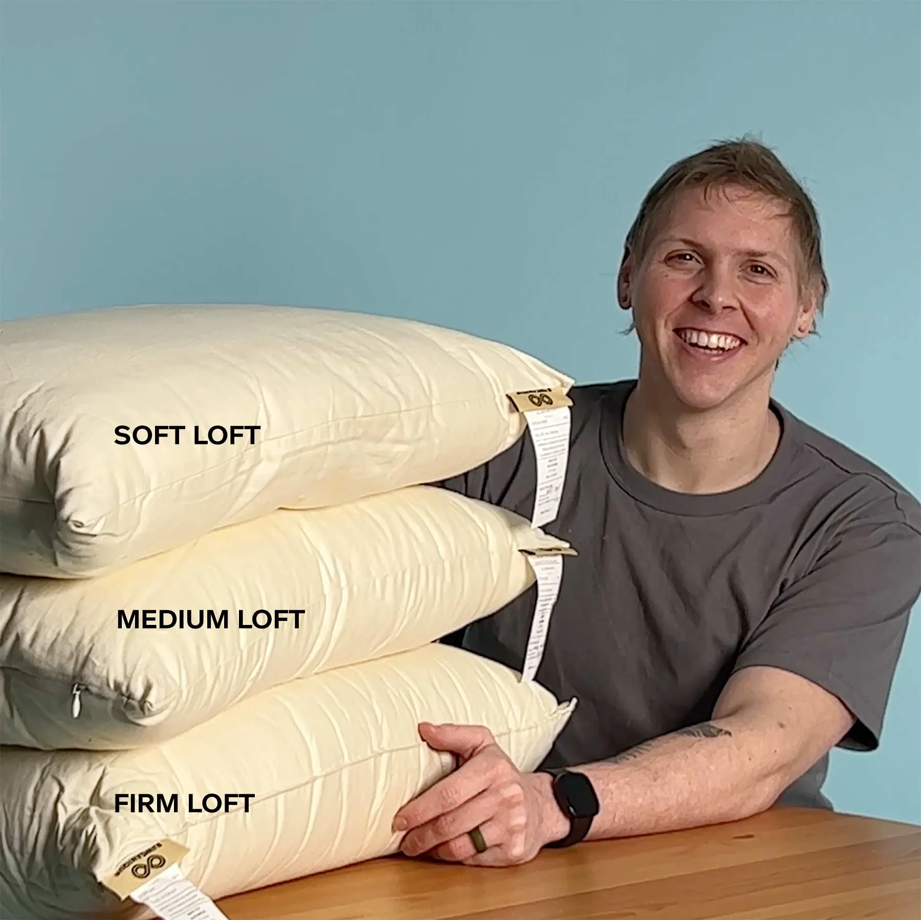 SOUTH CAROLINA 100% Organic Cotton Bed Pillow (Chemical-free; Handmade in USA)