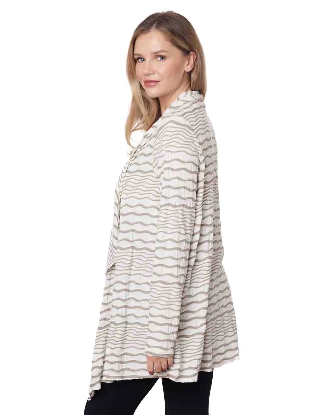 Tianello "Bent Stripe"  Knit Jacquard "Naslyne" Jacket