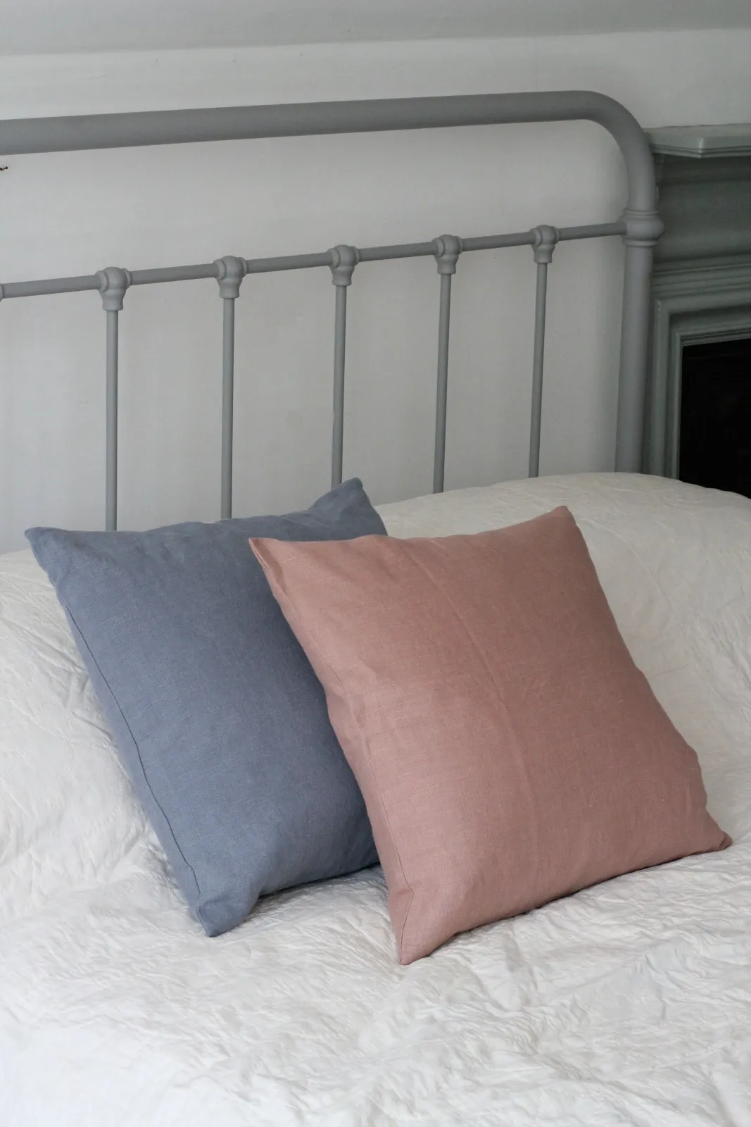 Washed Linen Cushion, Blush