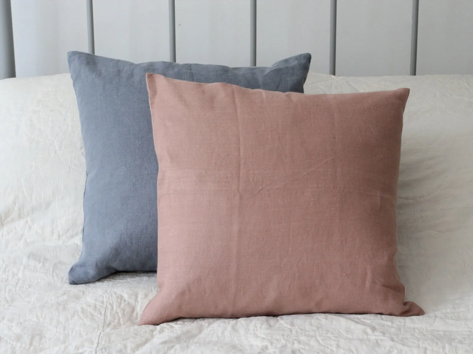 Washed Linen Cushion, Blush