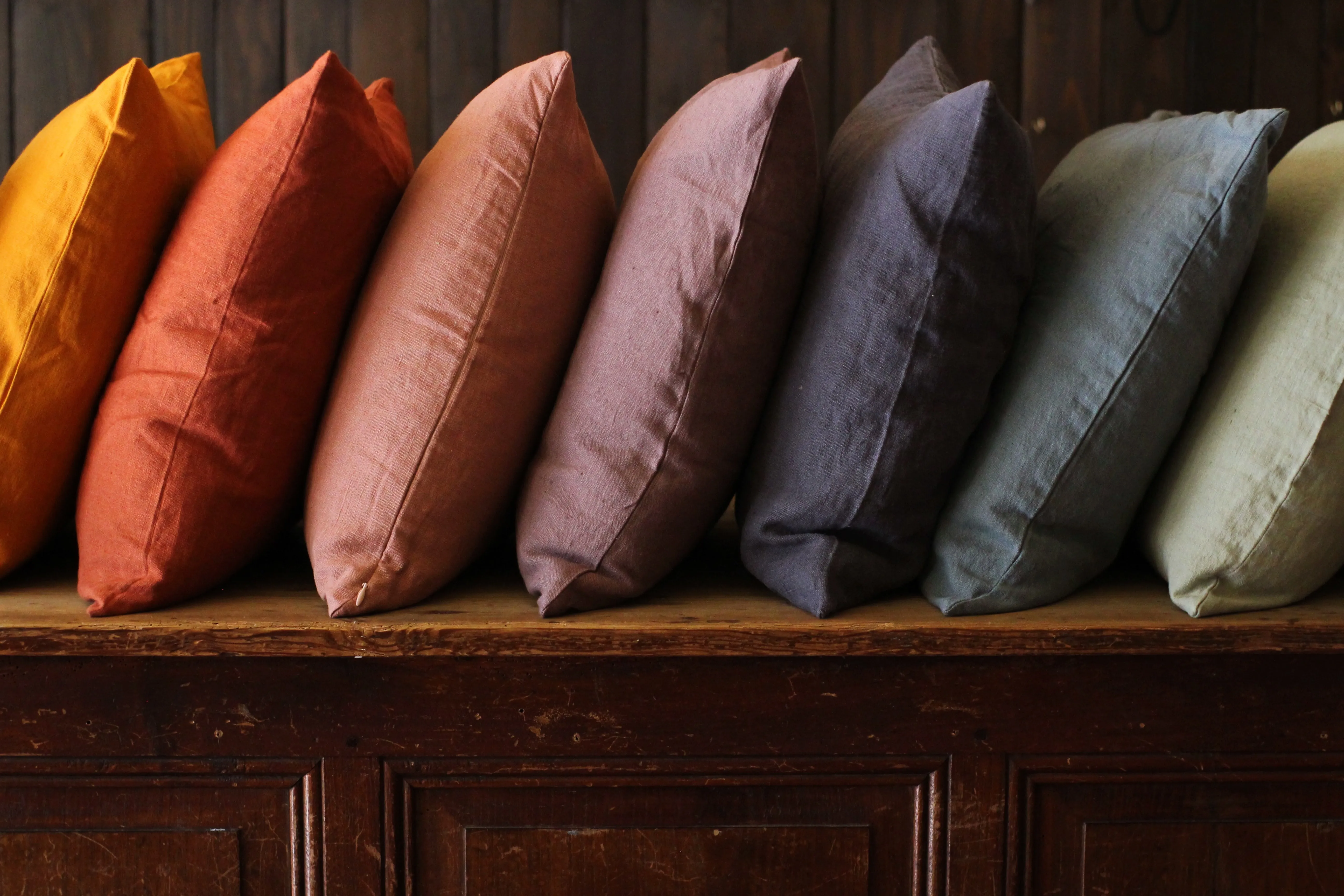 Washed Linen Cushion, Natural